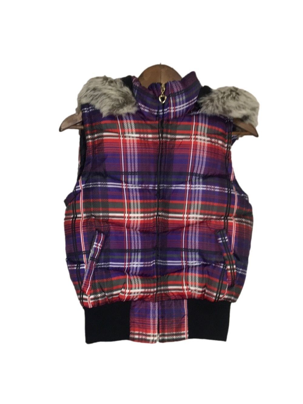 Blue Axes Hooded Puffer Vest Sz Small